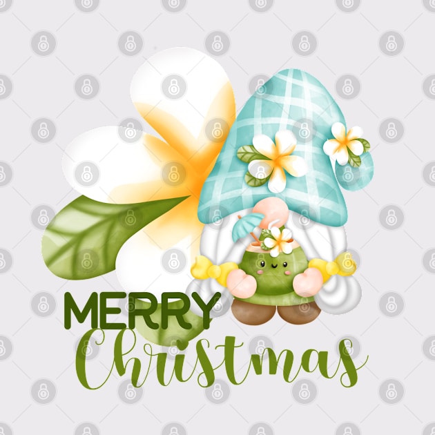 Merry Christmas Gnome With Flower by Gsproductsgs