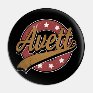 Personalized Name Avett Vintage Circle Limited Edition Pin