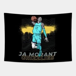 JA MORANT YELLOW GRIZZLIES Tapestry