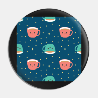 Tea cup pattern Pin