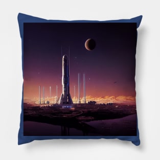 Interplanetary Spaceport Pillow