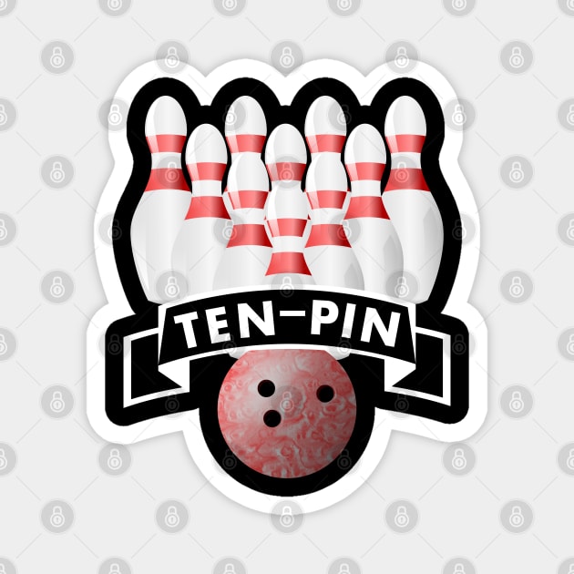 Ten-Pin Bowling pins Magnet by mailboxdisco