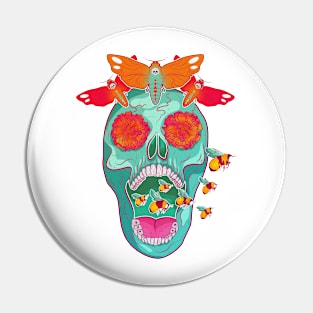 Skull Flower Pin