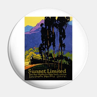 SUNSET LIMITED Four Nights to New York Advertisement Vintage Rail Pin