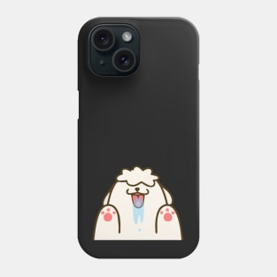 fluffy little white dog Phone Case