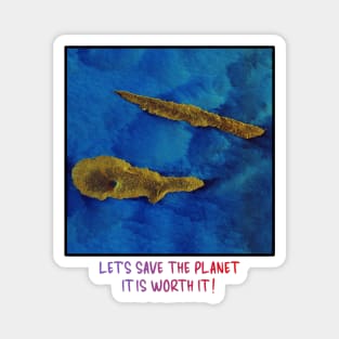 Save the Planet Endangered Earth Design Celebration Magnet