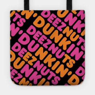 dunkin deez nuts diagonal pattern Tote