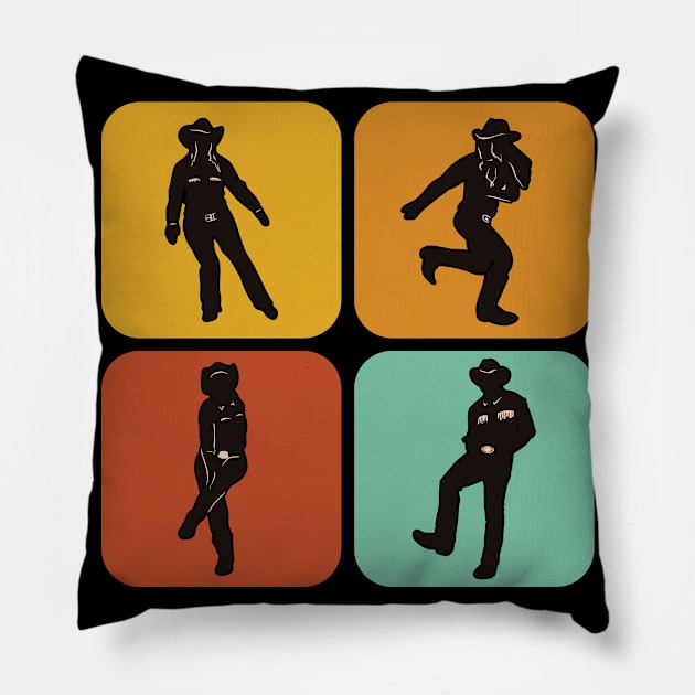 Retro Line Dancing I Country I Line Dance Pillow by Shirtjaeger