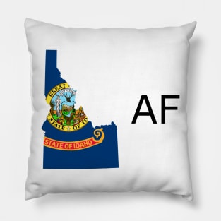 Idaho Flag State Outline AF (black) Pillow