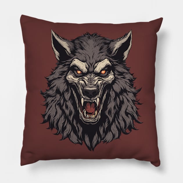 Werewolf Pillow by Ray Crimson