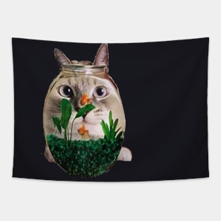 Cat bowl Tapestry