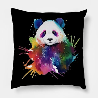 Rainbow Panda Pillow