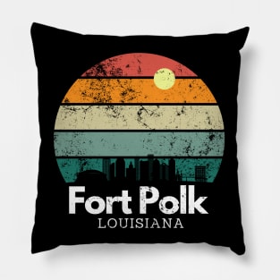 Fort Polk, Louisiana  // Vintage Sunset Skyline Pillow