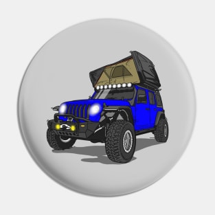 Jeep Wrangler Camp Time - Medium Blue Pin