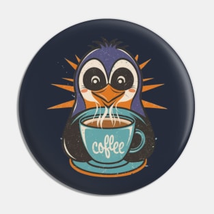 Tired Penguin Coffee Lover Pin