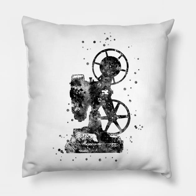 Vintage film movie projector Pillow by RosaliArt