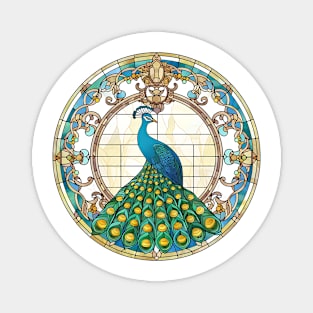 Stained Glass Peacock #1 Magnet