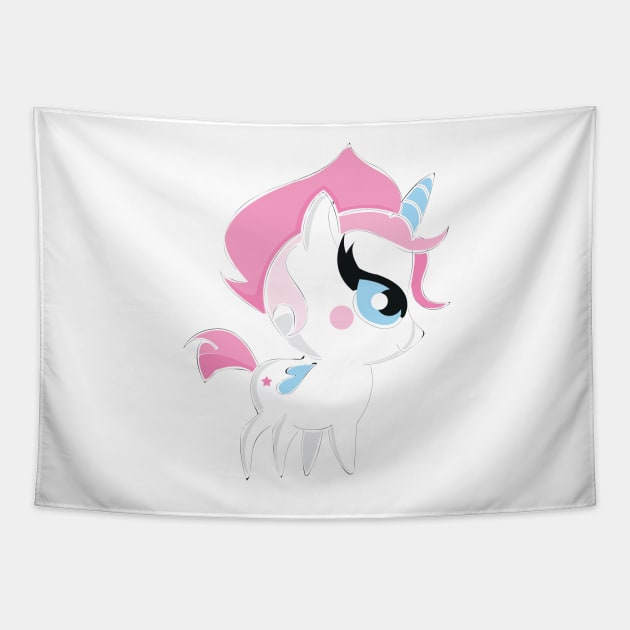 Baby unicorn Tapestry by snowshade