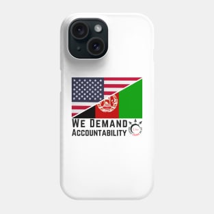 PER 55 black text (BACK) DEMAND ACCOUNTABILITY Phone Case