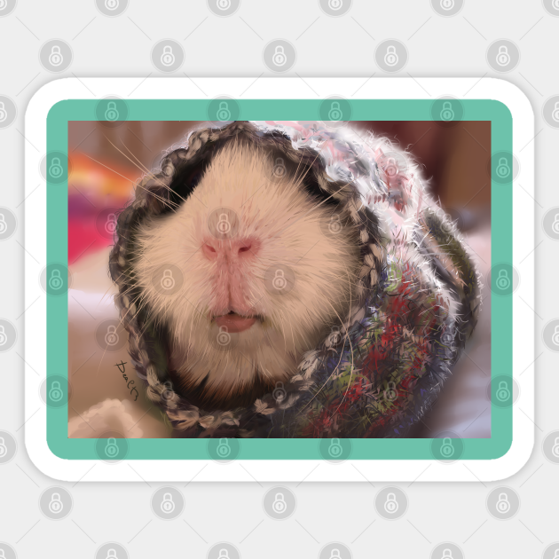 cute guinea pig in the style of realism guinea pig sticker teepublic