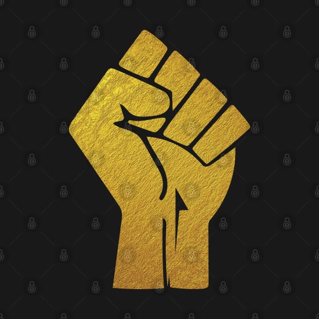 Black Lives Matter Fist Gold by aaallsmiles