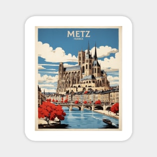 Metz France Vintage Poster Tourism Magnet