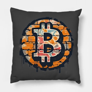 Bitcoin Graffiti  Design Pillow