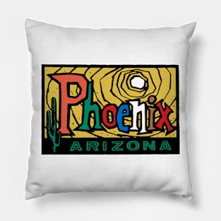 Phoenix, Arizona Vintage Style Pillow