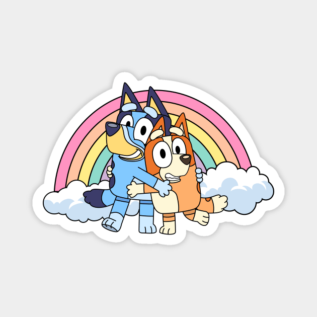 Bluey and bingo rainbow Bluey And Bingo Magnet TeePublic