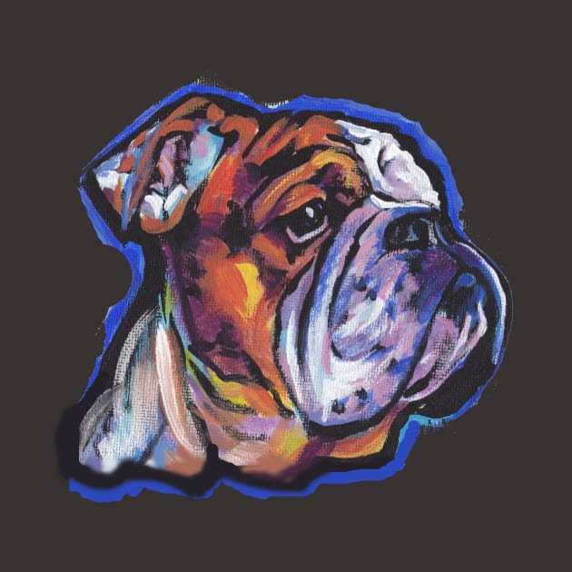 English Bulldog Dog Bright colorful pop dog art by bentnotbroken11