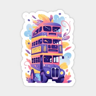 Triple Decker Bus - Colorful - Fantasy Magnet