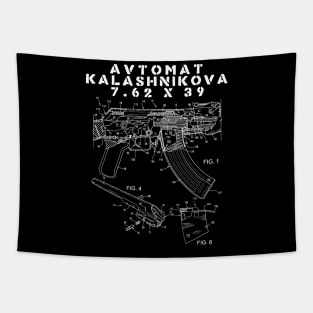 Avtomat Kalashnikova Blueprint - AK47, Mikhail Kalashnikov, Guns, Firearms, Patent Tapestry