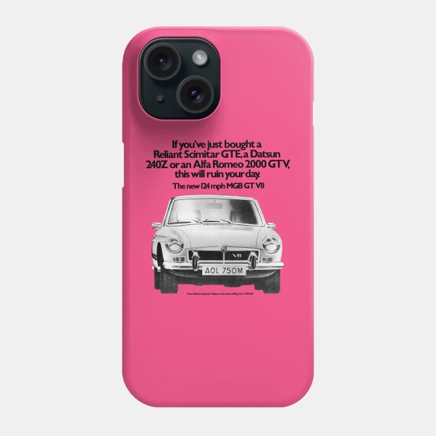 MGB GT - advert Phone Case by Throwback Motors