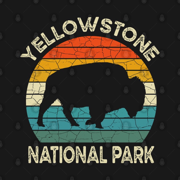 Yellowstone National Park Vintage, american bison by UranusArts
