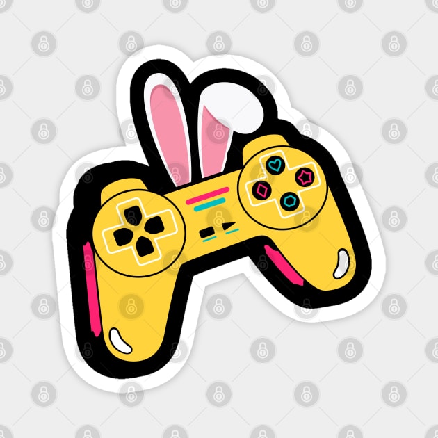 Video Game Easter Bunny Gaming Controller Gamer Boys Girls Magnet by Johner_Clerk_Design