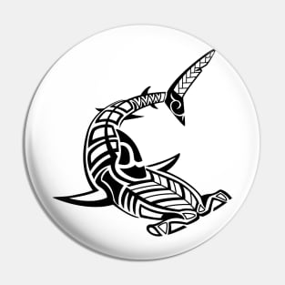 Tribal Hammerhead shark Pin