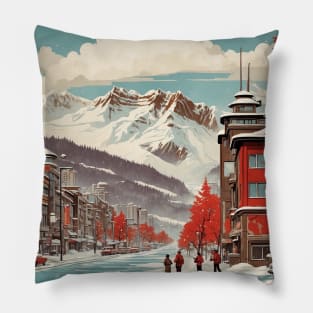 Vancouver Canada Vintage Poster Tourism Pillow