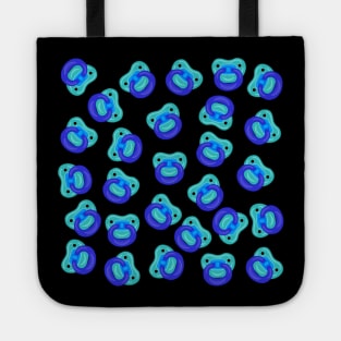 Blue Baby Boy Pacifier Pattern Tote