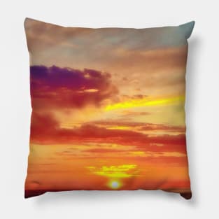 Beautiful Sunset in Greece Pillow