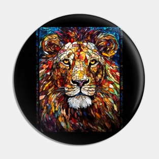 African lion face Pin