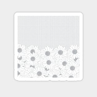 Daisy Grid Grey Magnet