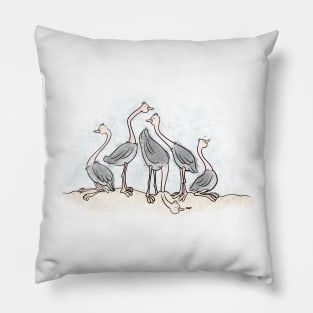 Ostrich Gathering Pillow