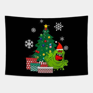 Slimer Around The Christmas Tree Tapestry