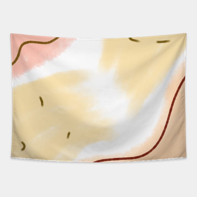 Yellow orange watercolor art print Tapestry by Artistic_st