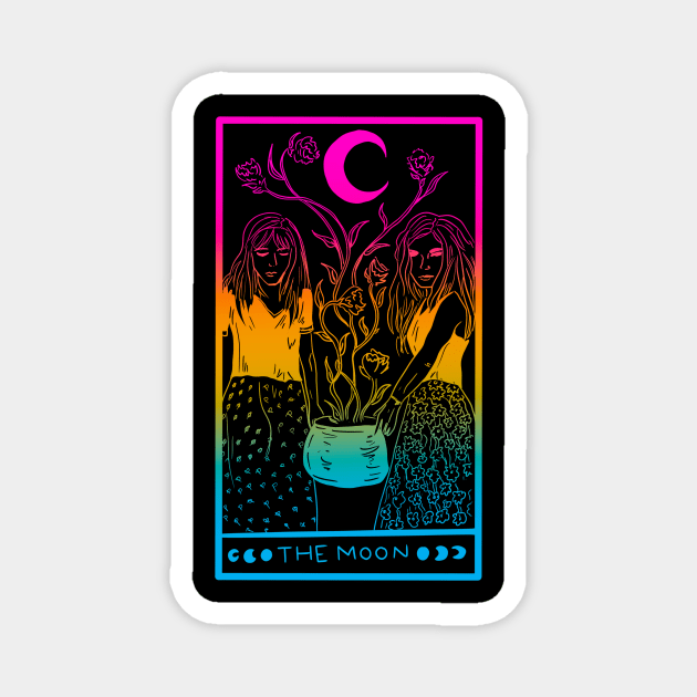 Midnight Margarita Moon - tarot card pan pride sunset Magnet by TheDoodlemancer
