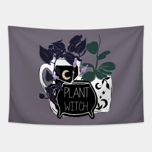 Plant Witch, Witch Lady Plant Lover Tapestry