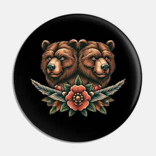 traditional bear tattoo Pin