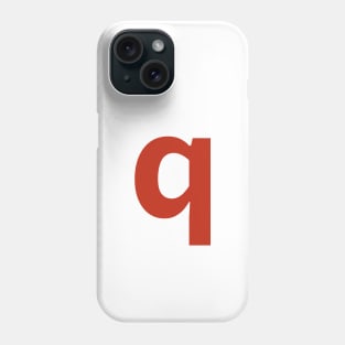 Letter q in Red Text Minimal Typography Phone Case