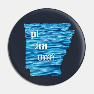 Arkansas-Got Clean Water? (blue) Pin