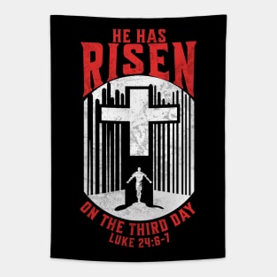 He Has Risen Matthew 28:6 Bible Verse for Easter V1 Tapestry